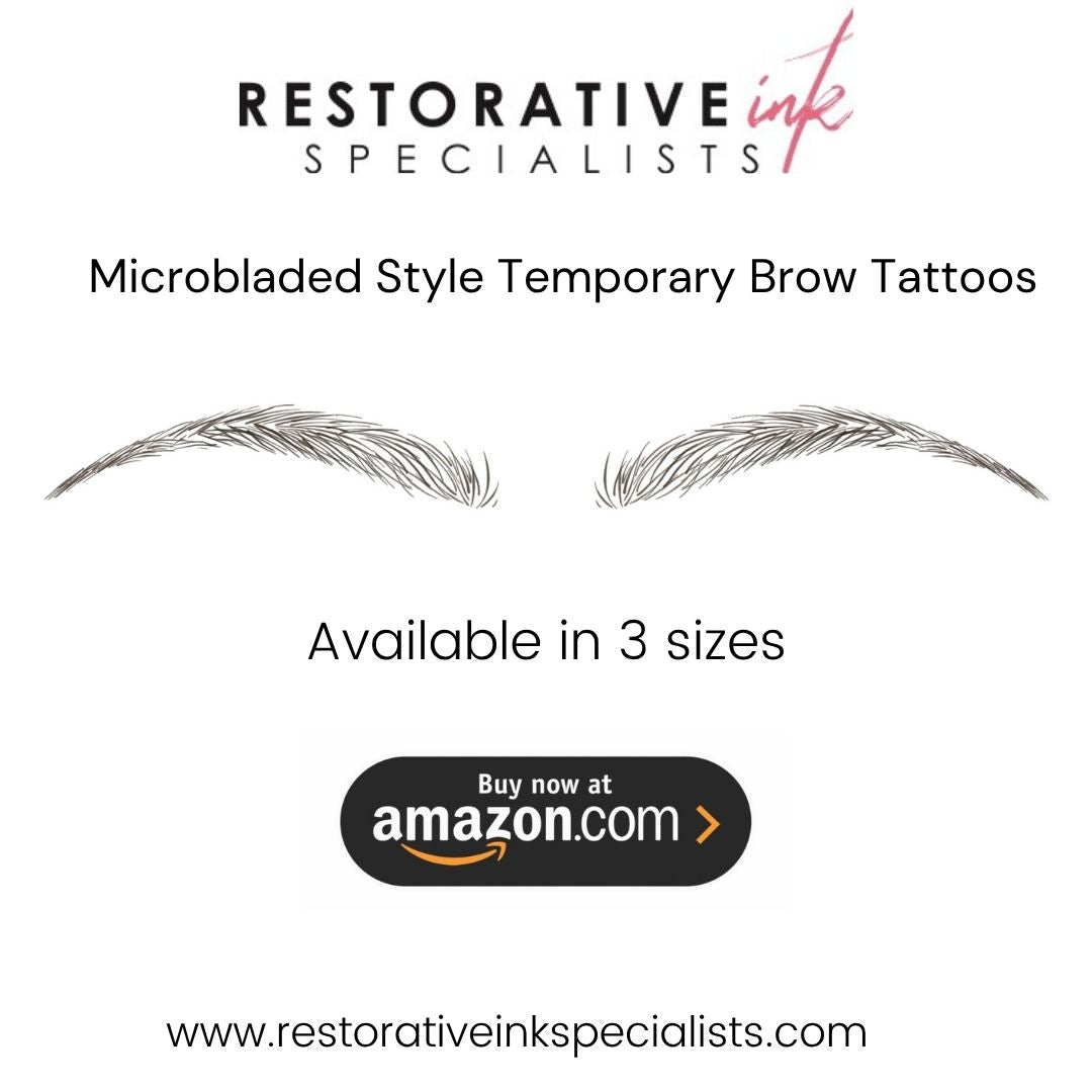 Temporary Eyebrow Tattoos for Hair Loss – Natural Looking Chemo & Alopecia Brows with Placement Stickers (3 Pairs)Large