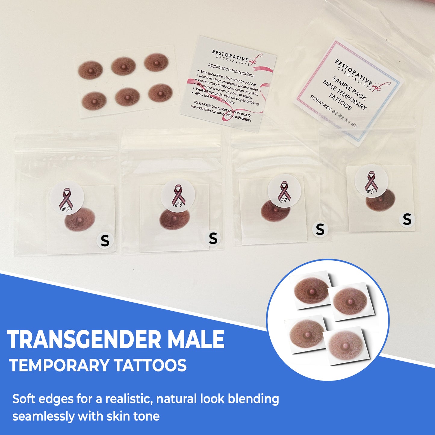 Male Temporary Tattoos, Sample Packs-Small, Medium and Large