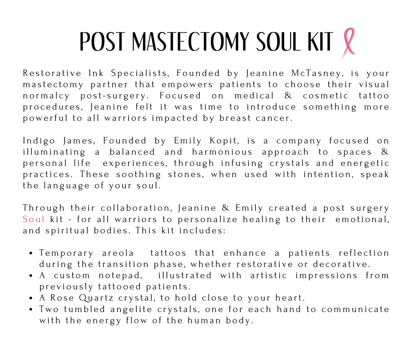 Post-mastectomy/Chemotherapy Care Kit, FOR THE SOUL