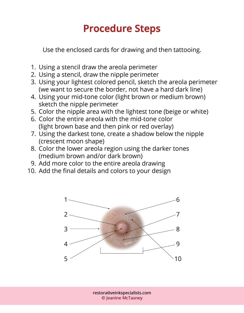 Breast Cancer Areola Tattoo Coloring Book