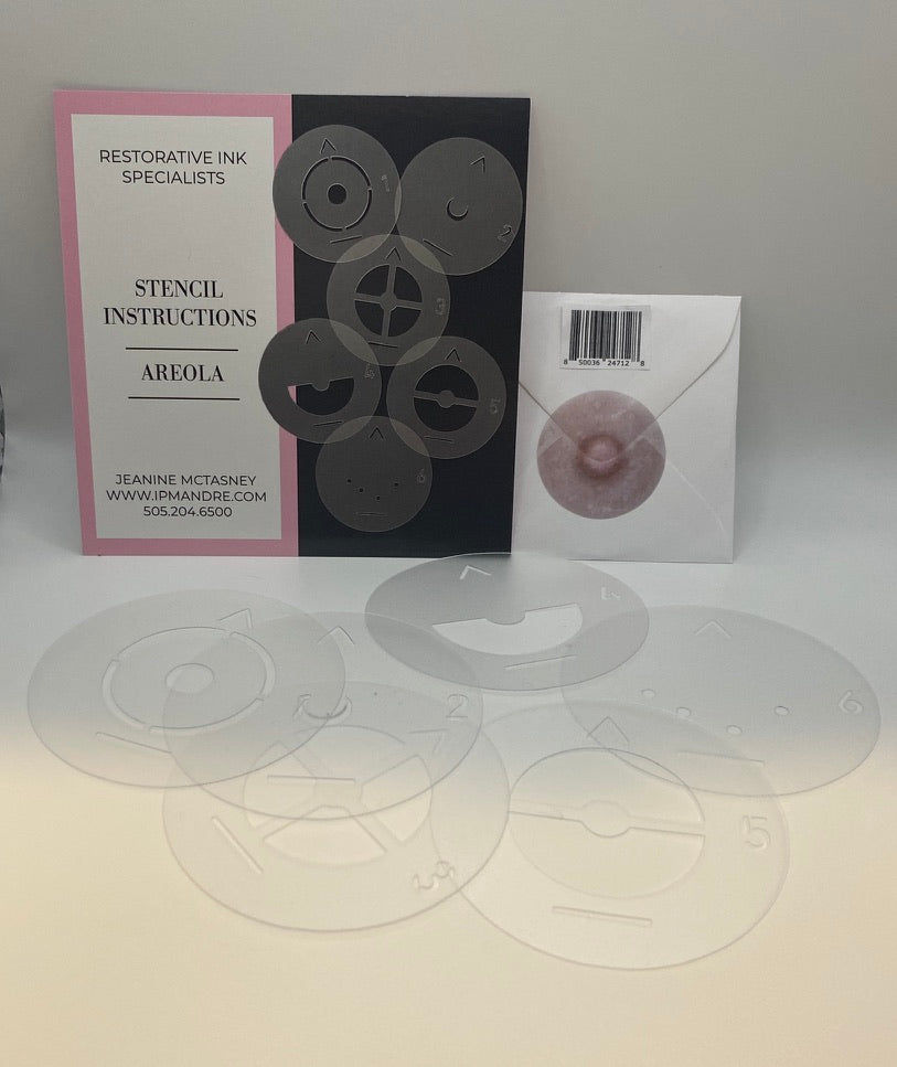 3-D Areola Tattoo Stencil Set, Female