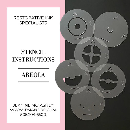 3-D Areola Tattoo Stencil Set, Female