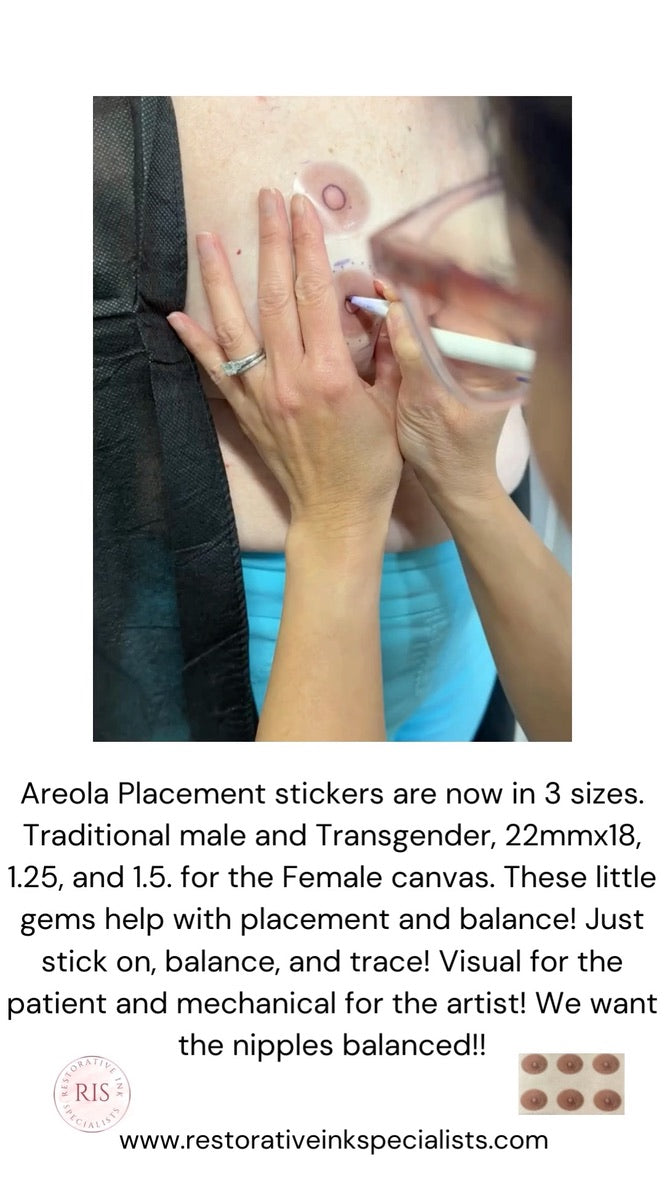 Areola Design Sticker, single use, package of 60- Large and Medium Female, Male Transgender