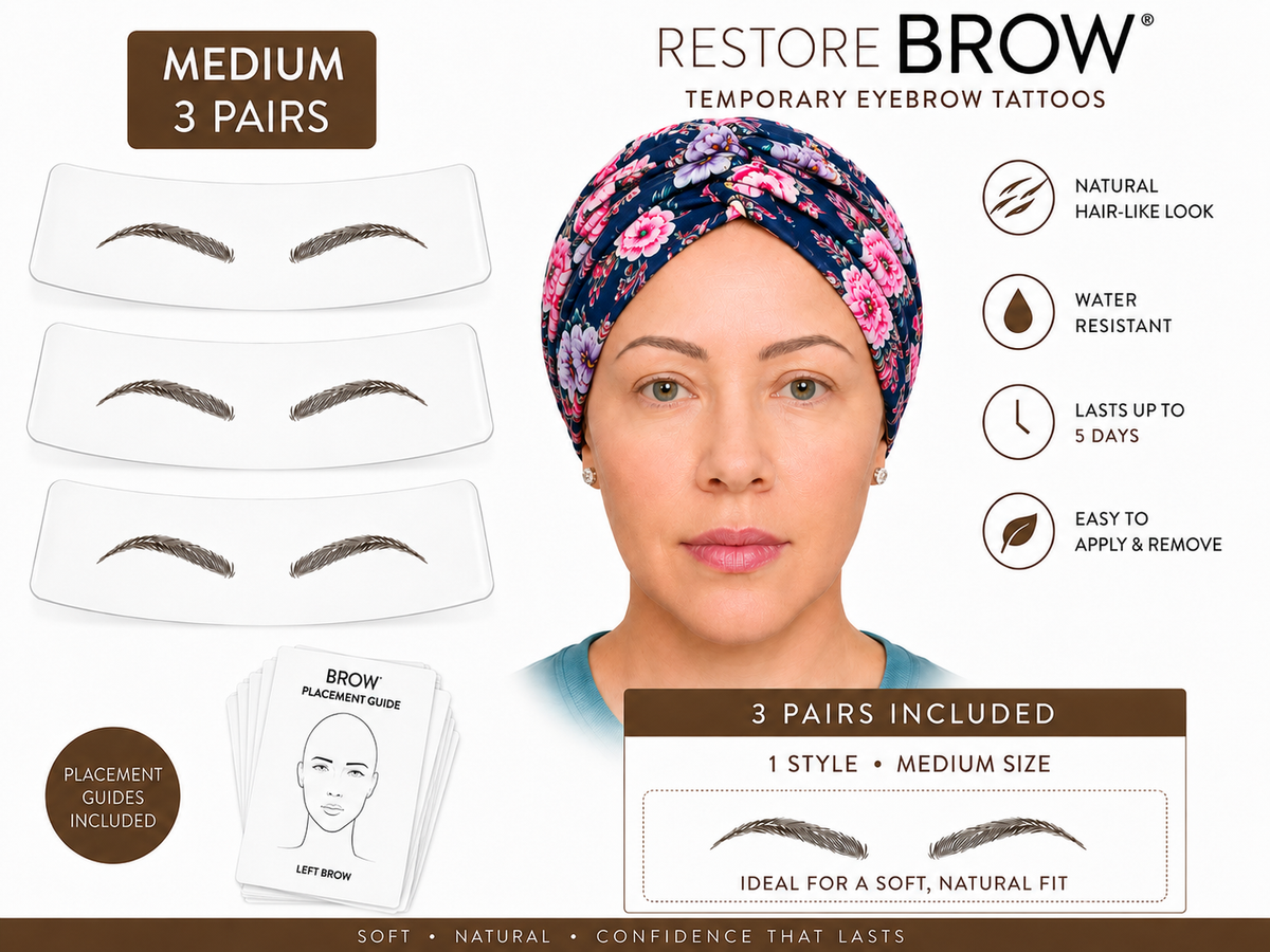 Restore Brows: Temporary Brow Tattoos, Small, 3 pairs